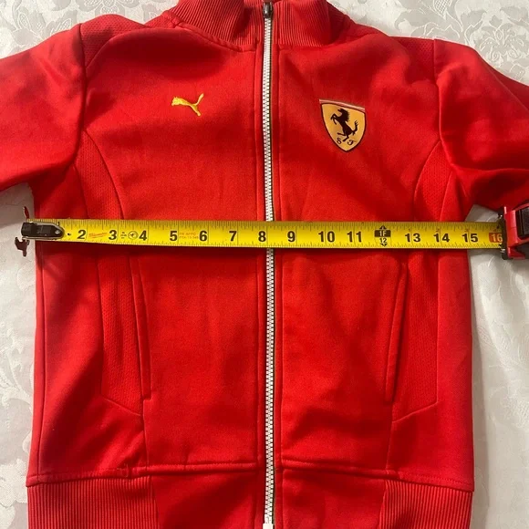 Vintage puma Ferrari track Jacket Red Boys Size 6 Logo Ferrari On Front/back - Picture 4 of 12